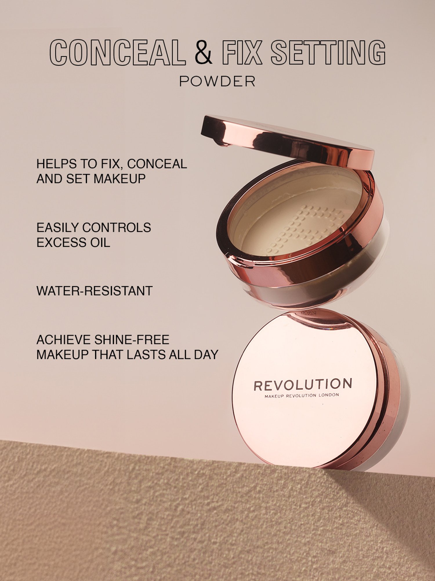 Makeup Revolution Conceal & Fix Light Yellow Loose Setting Powder - 13 gm