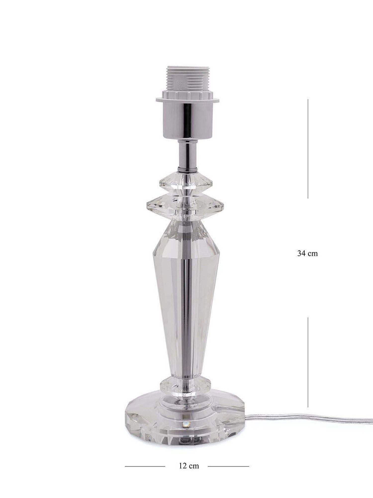 Pure Home and Living Transparent Glass Kite Shaped Table Lamp Stand