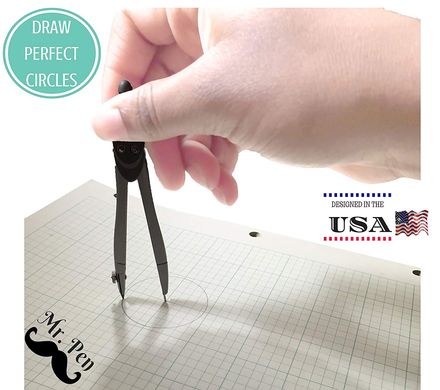 Mr. Pen- 15 Pcs Compass Set with Swing Arm Protractor (6"), Geometry Set for Students, Geometry Set for School, Divider, Set Squares, Ruler, Protractor, Compass Math, Compass and Protractor, Eraser