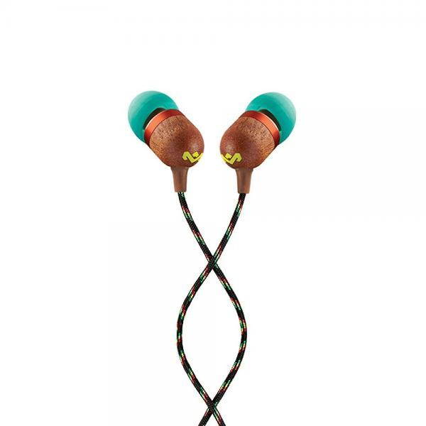 House Of Marley Smile Jamaica In-Ear Wired Headphones with Mic, Rasta, EM-JE041-RA