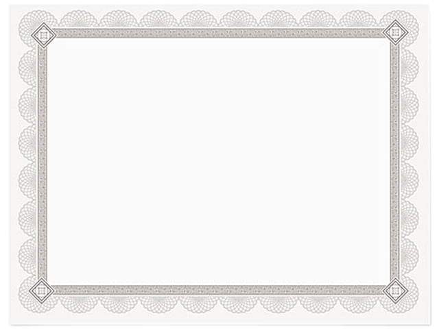 Southworth CTP2W Premium Certificates, White, Spiro Silver Foil Border, 66 lb,  8,5 x 11, 15/Pack