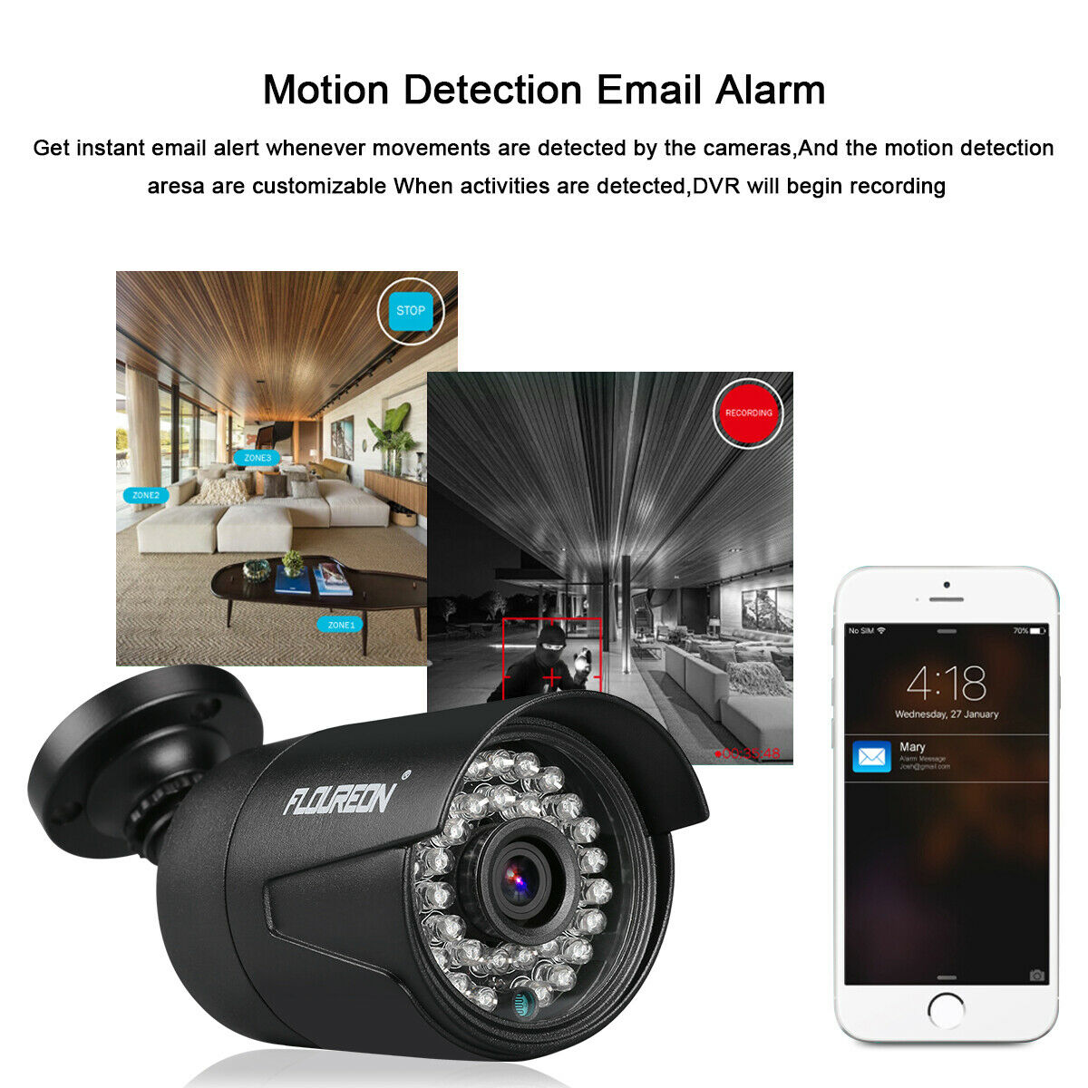 8CH 1080P CCTV AHD DVR Security Camera Surveillance System IR 1TB Night Vision