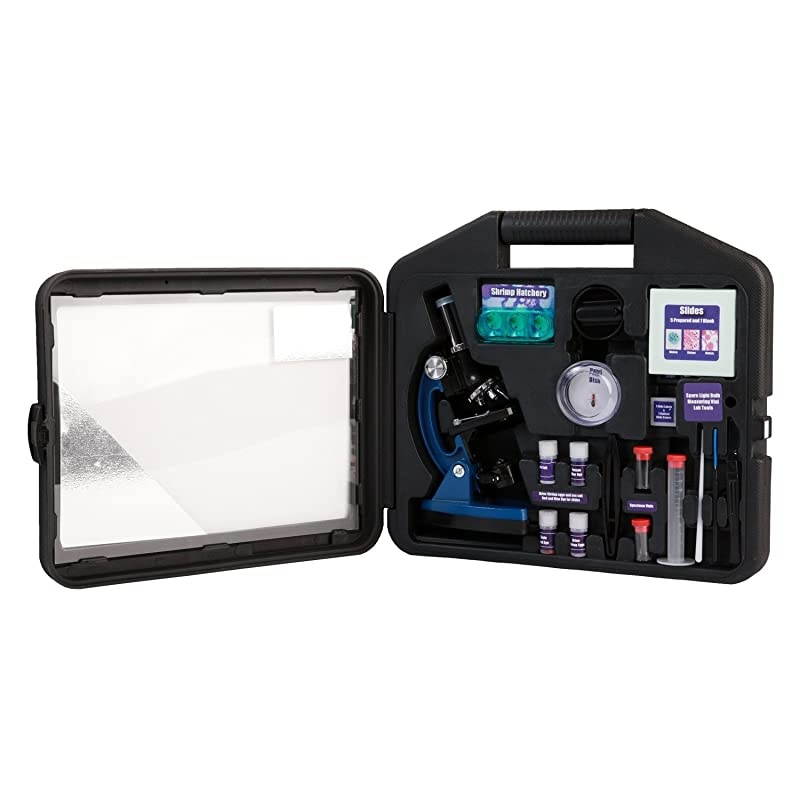 Beginner Microscope for Kids - 100X, 400X & 900X Magnification, Compact Size & Sturdy Build - Perfect for at Home and School. Comes with Hard-Shell Case