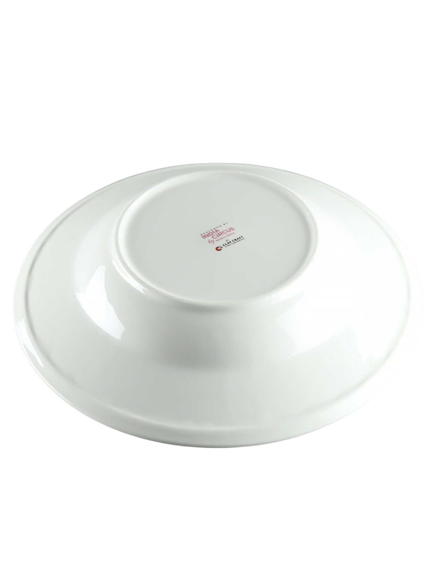 India Circus White Pasta Plate 2 Piece With Accented and 22 Carat Gold Each With Gift Premium Box