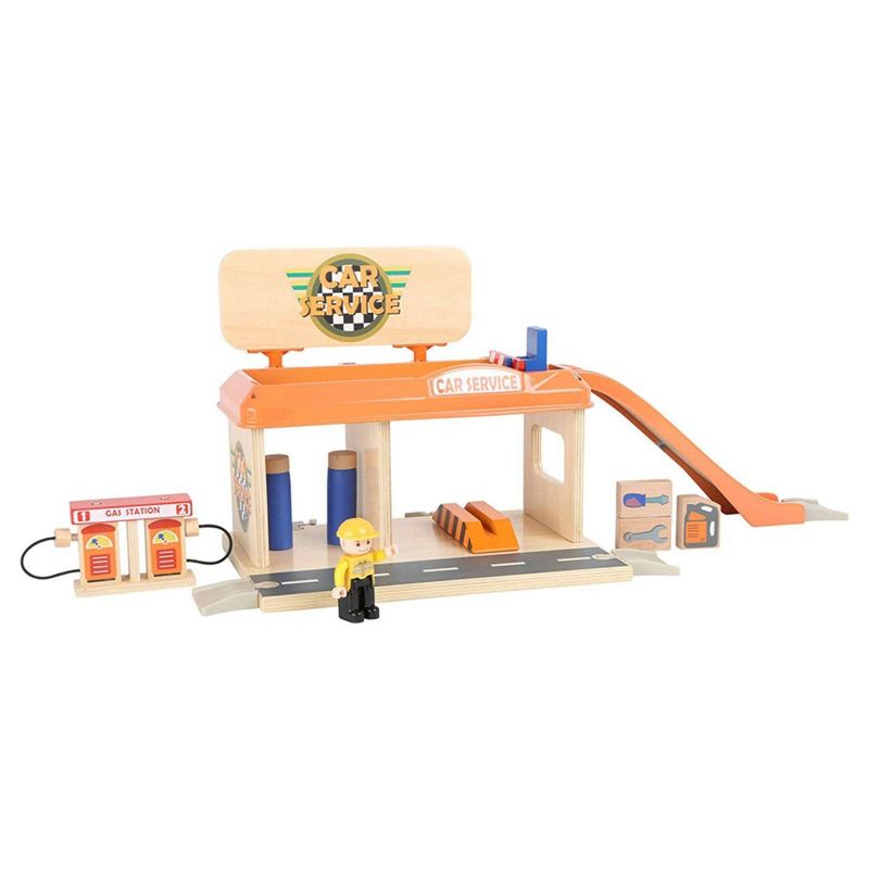 Small Foot Wooden Toys Auto Repair Shop And Gas Station Playset