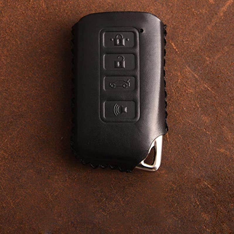 Key Fob Cover-Soft Calfskin Leather Protector Case Holder Compatible with LEXUS ES250 ES350 ES300H GS350 GS450 NX300 ES300H -4-Buttons Keychain (Brown) &hellip;