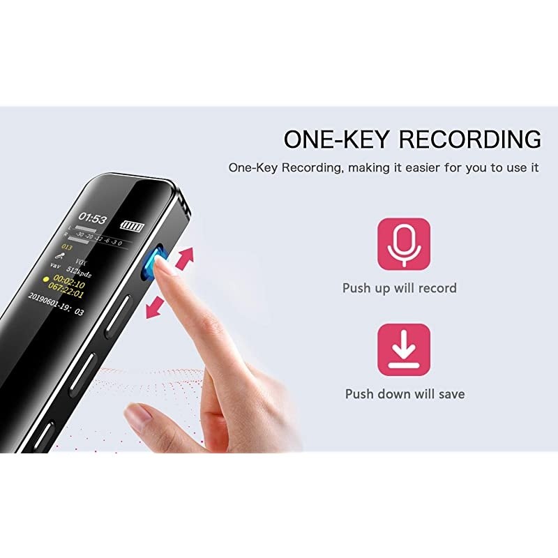 Digital Voice Recorder Voice Activated Recorder for Lecture Meetings Audio Voice Recorder with MP3 Player with Rechargeable Stereo HD Recording Voice USB Password Variable Speed