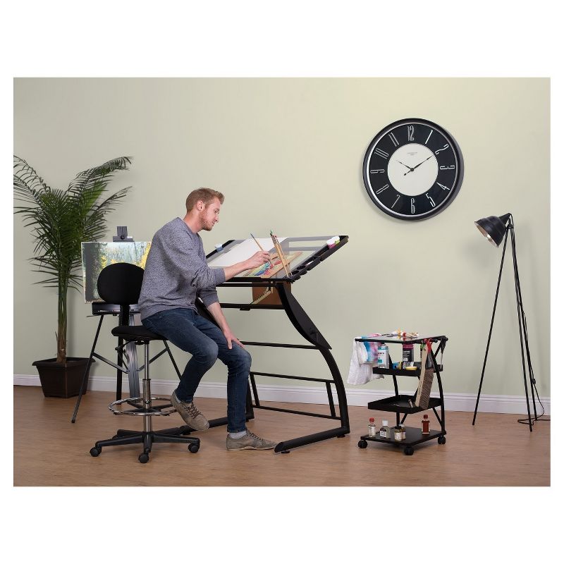 Triflex Drawing Table Black Velvet - Studio Designs
