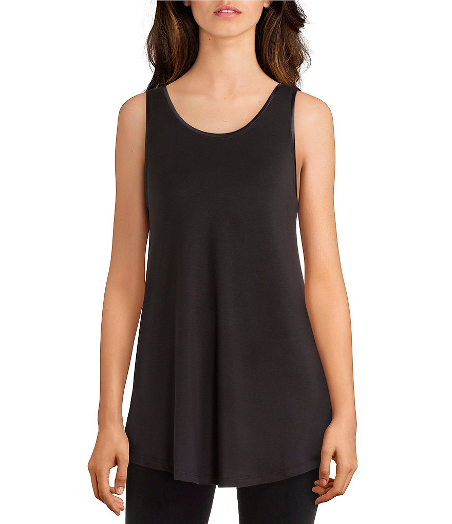 Modern Movement Swing Stretch Knit Jewel Neck Sleeveless Tank