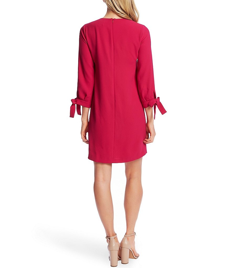 CeCe 3/4 Sleeve Knot Detail Shift Dress