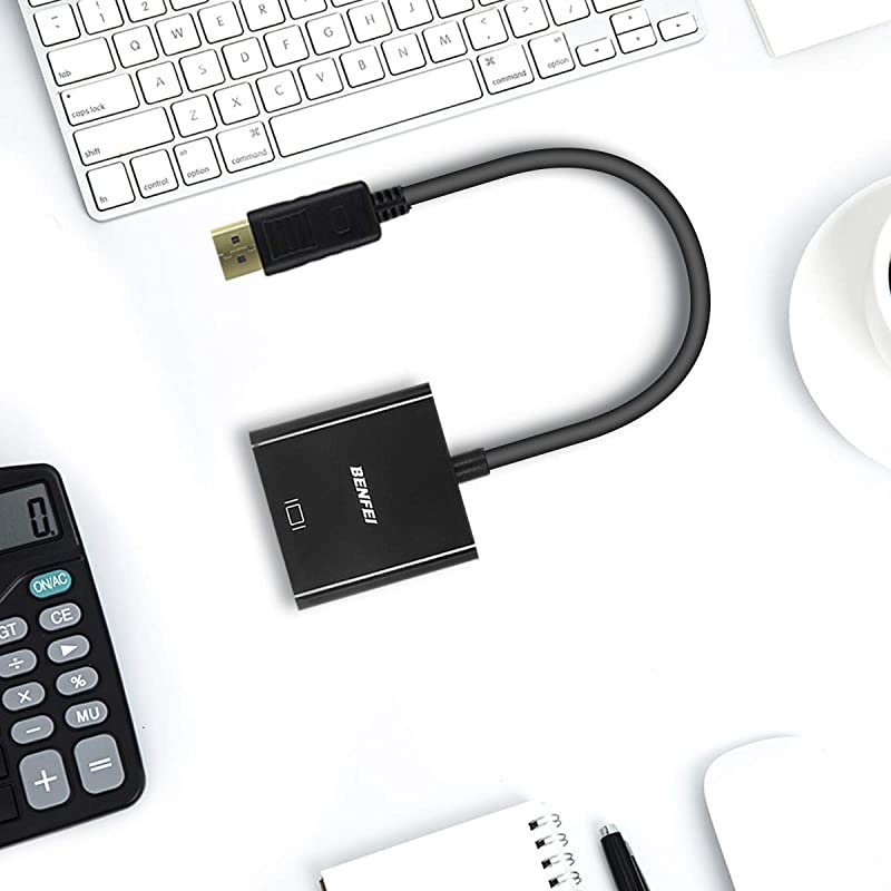 DisplayPort to VGA 2 Pack  GoldPlated DP to VGA Adapter Male to Female Compatible for Lenovo Dell HP ASUS