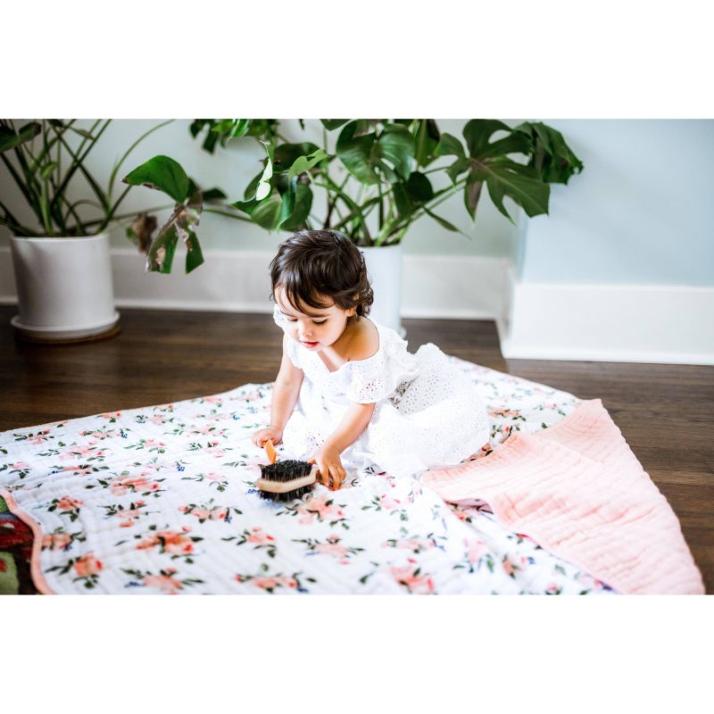 Touched by Nature Baby Organic Cotton Muslin Tranquility Blanket, Blue Elephant, One Size