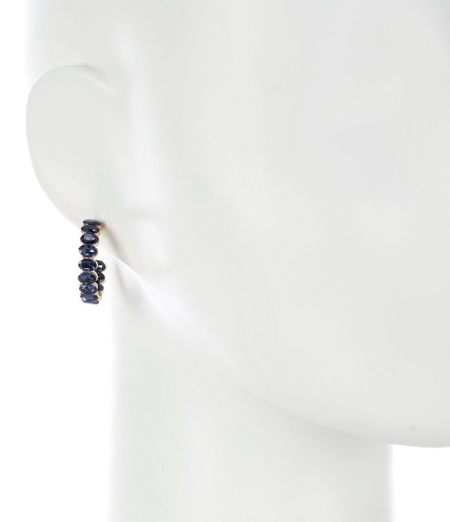 Gemma Layne Oval Inner Stone Hoop Earrings