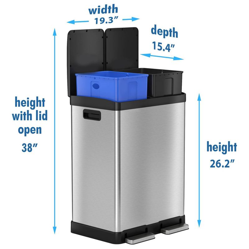 halo quality 16gal Premium SoftStep Stainless Steel Step Trash Can