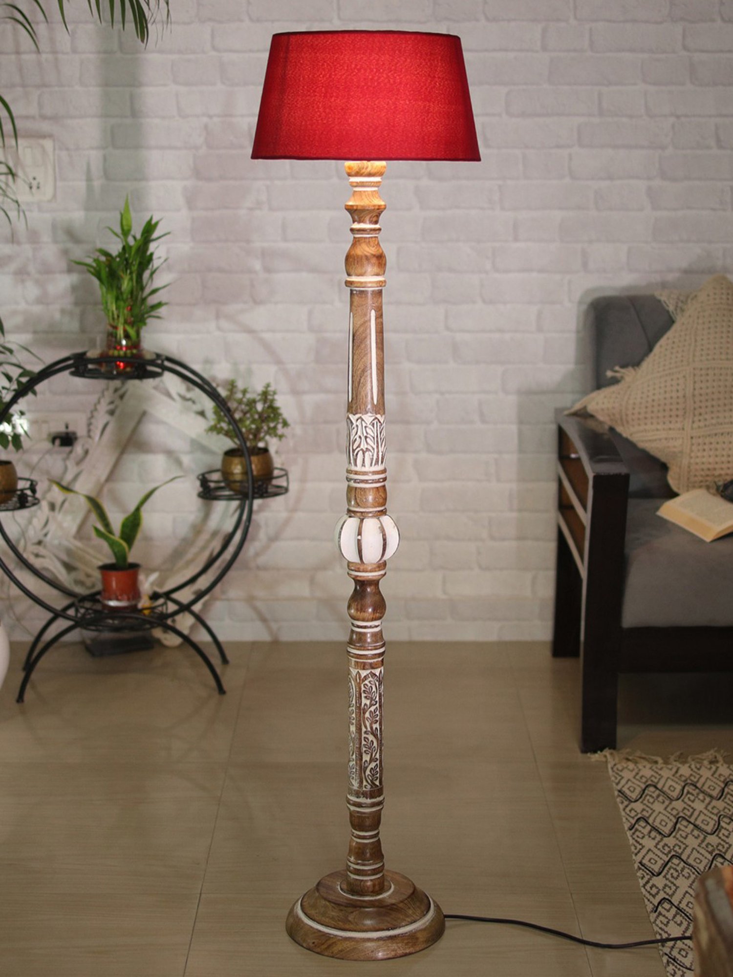 64" x 8.9" x 10.5" Smart Light Full Spectrum Floor Lamp (Includes LED Light Bulb) White - Verilux