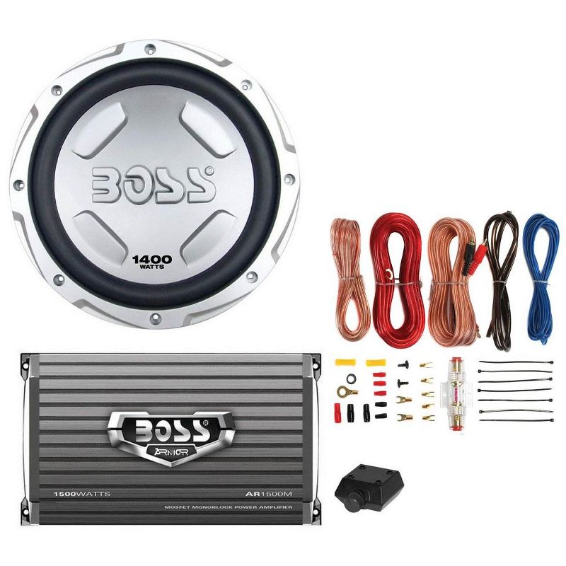 BOSS AUDIO CX122 12" 1400W Car Power Subwoofer Sub Woofer+Mono Amplifier+Amp Kit