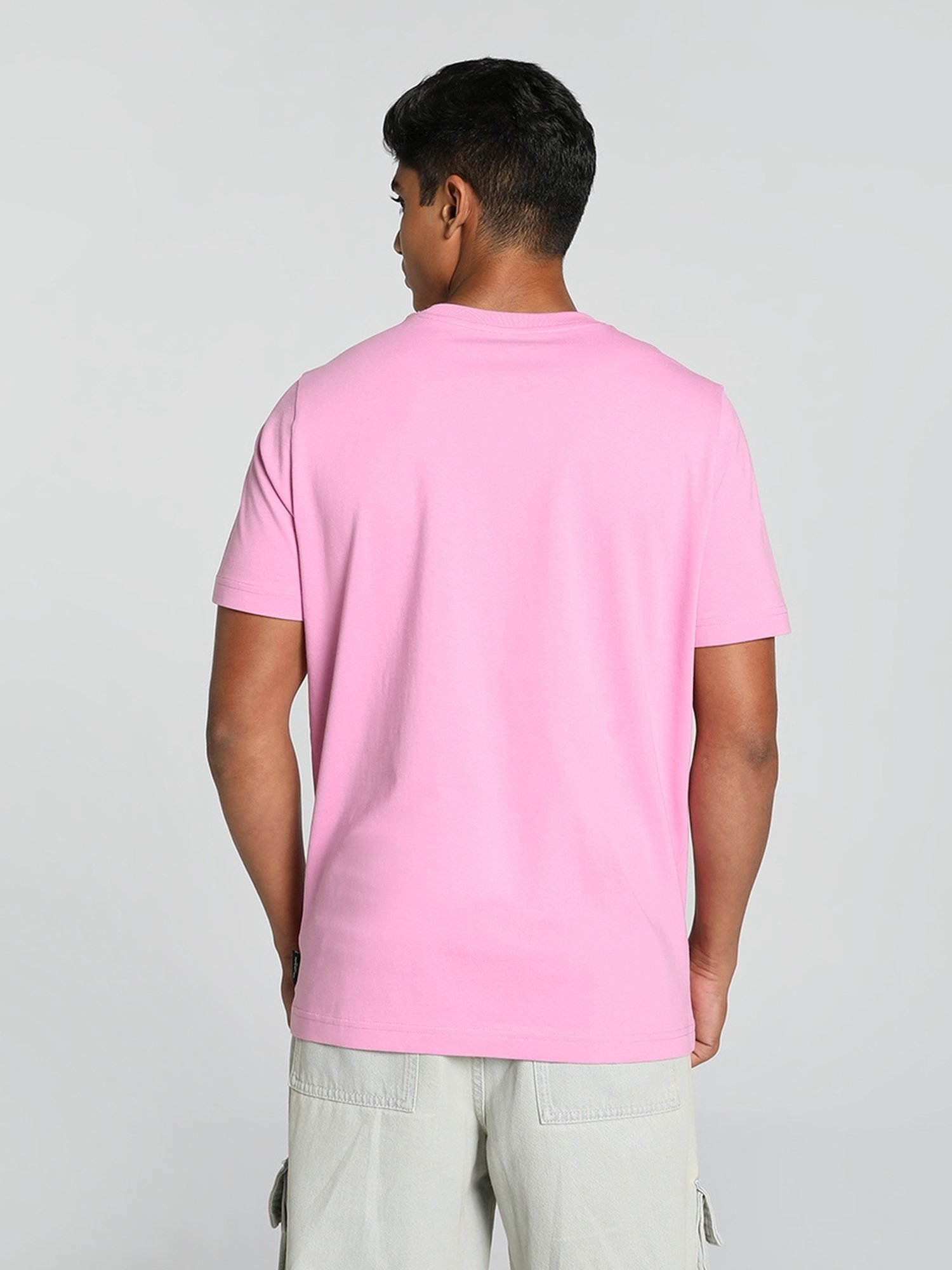 Puma Pink Cotton Regular Fit Printed T-Shirt