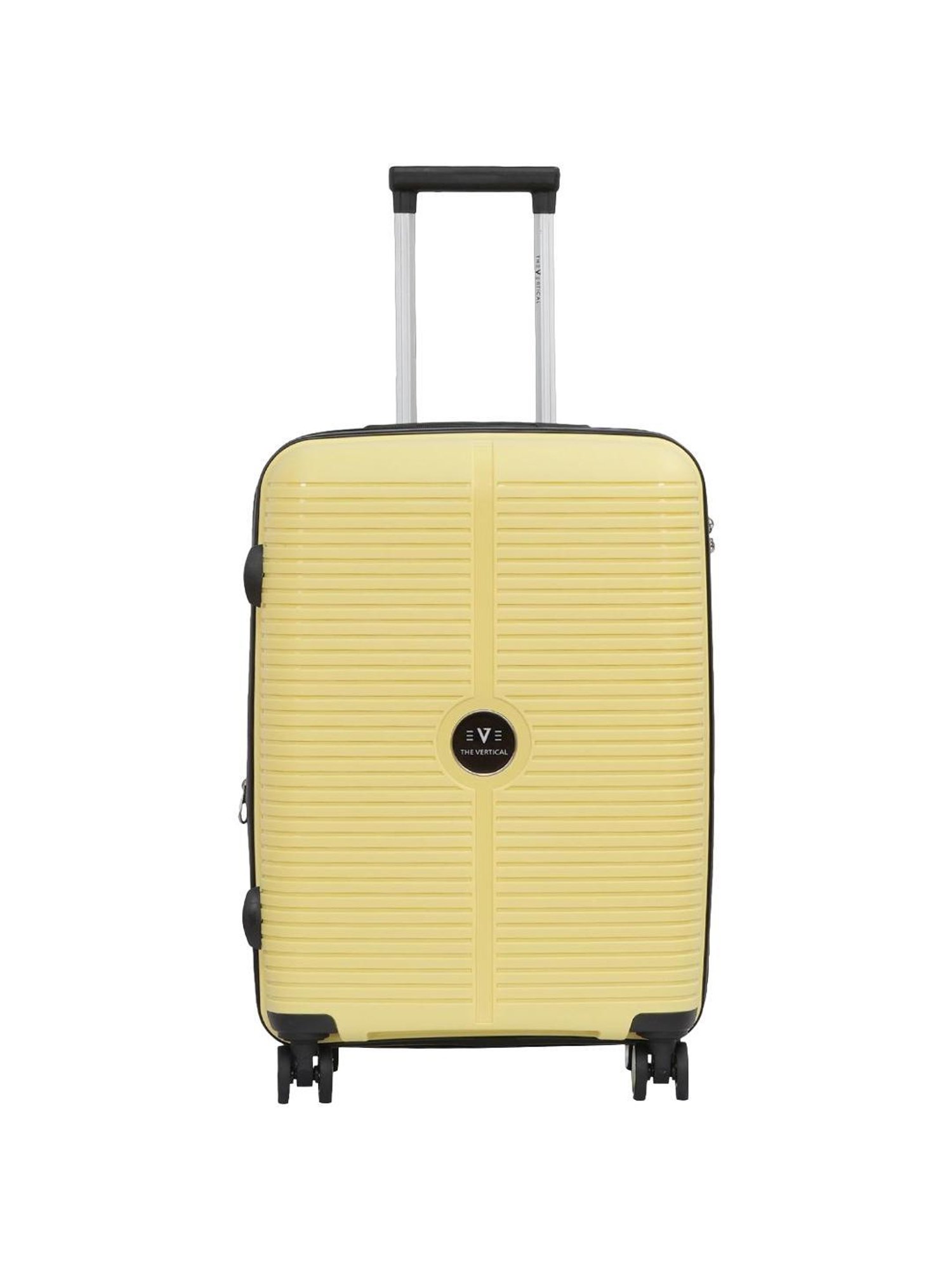 The Vertical Stellar Yellow Wheels 8 Medium Hard Cabin Trolley Bag