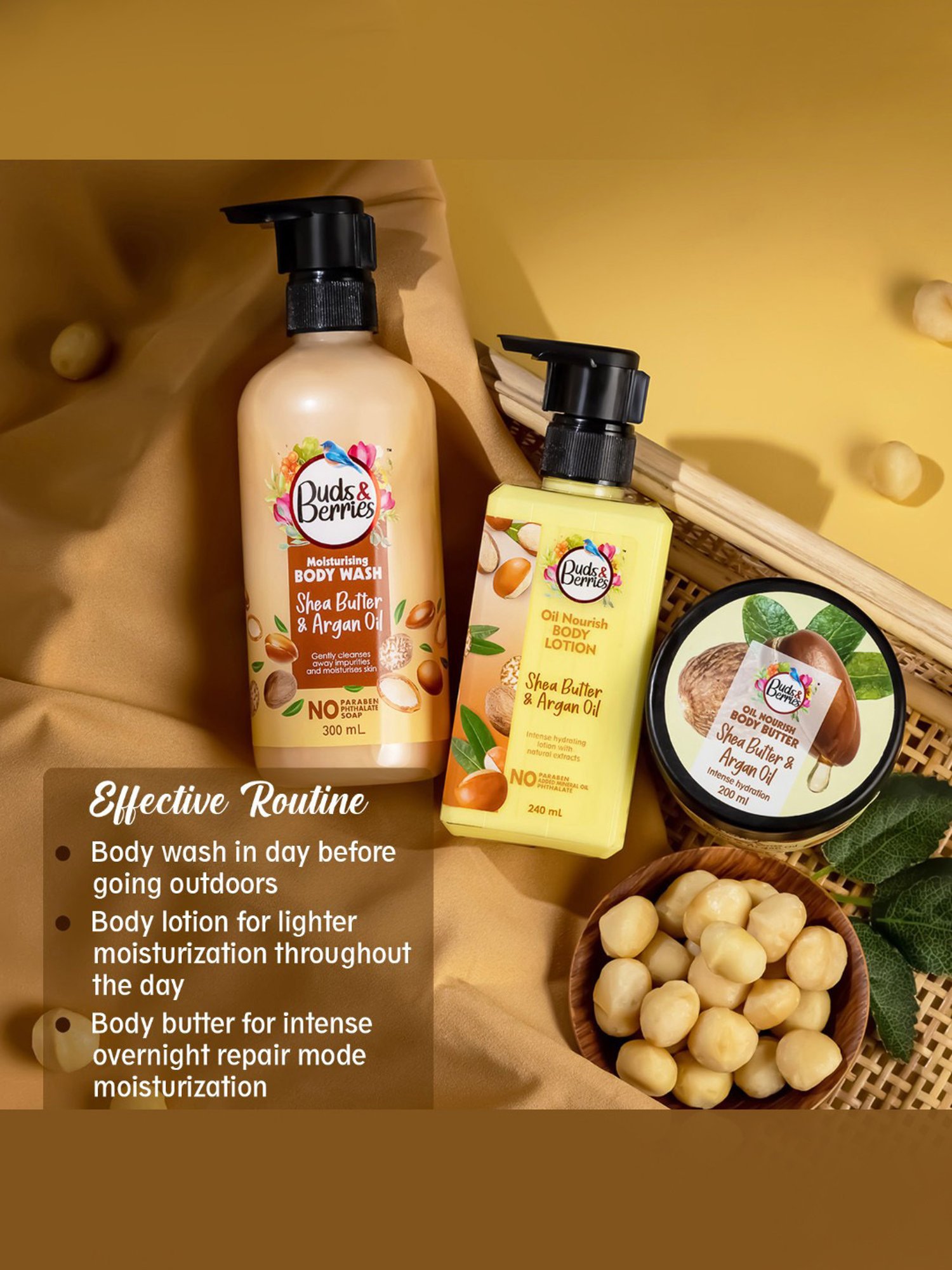 Buds & Berries Shea Butter & Argan Oil Nourish Body Butter - 200 ml