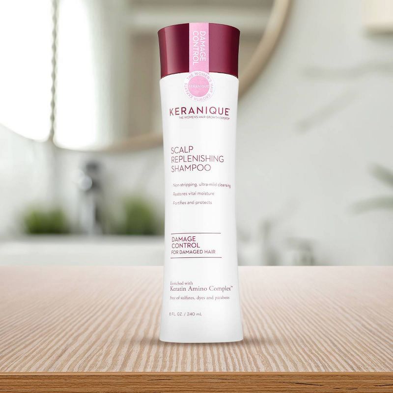 Keranique Damage Control Scalp Replenishing Shampoo for Dry Damaged Hair - 8 fl oz