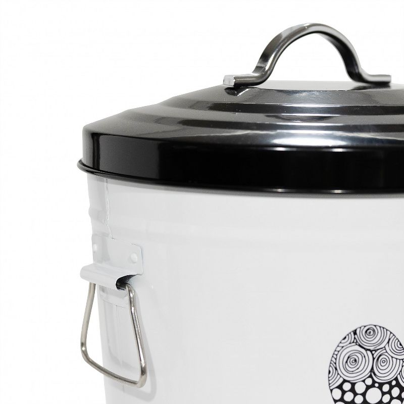 Amici Pet Zentangle Metal Pet Food Bin, Paw, 17lbs