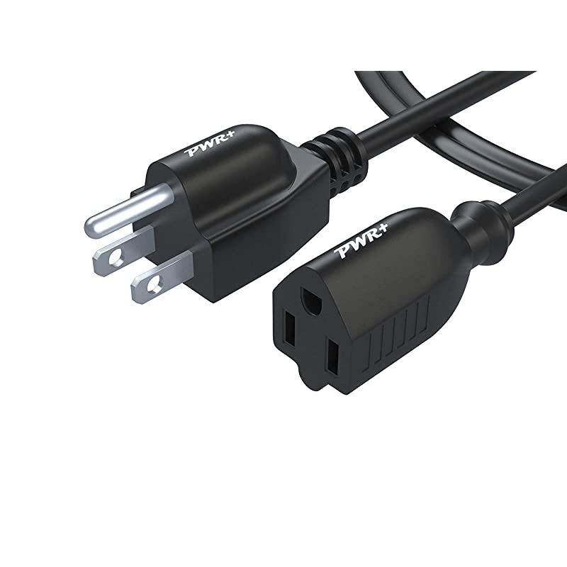 Ft Power Extension Cord Cable Extender 18AWG NEMA 515P to 515R Strip Liberator Charger Outlet Saver for Computer Laptop Tv Office and Others