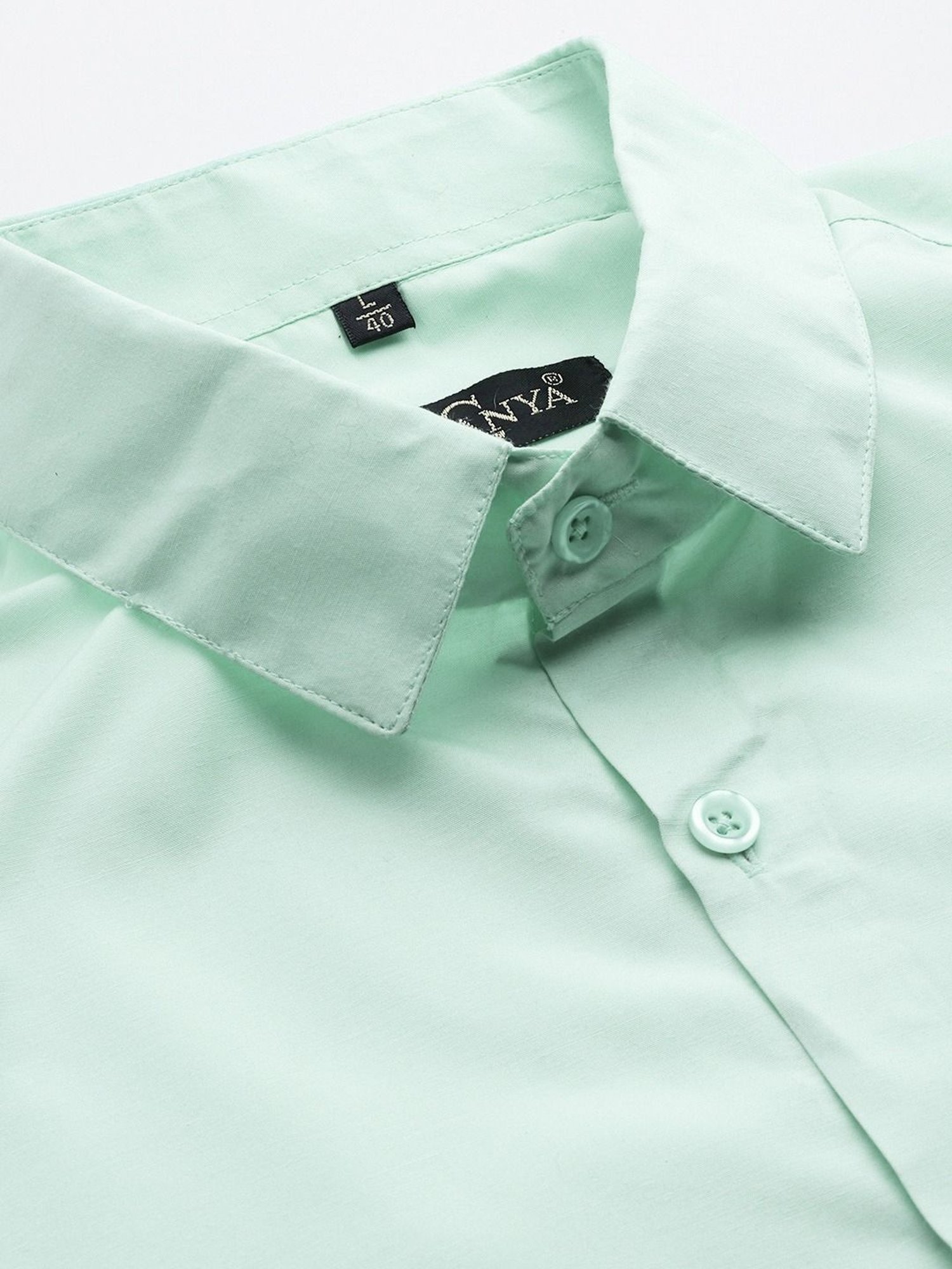 Sojanya Green Cotton Regular Fit Shirt