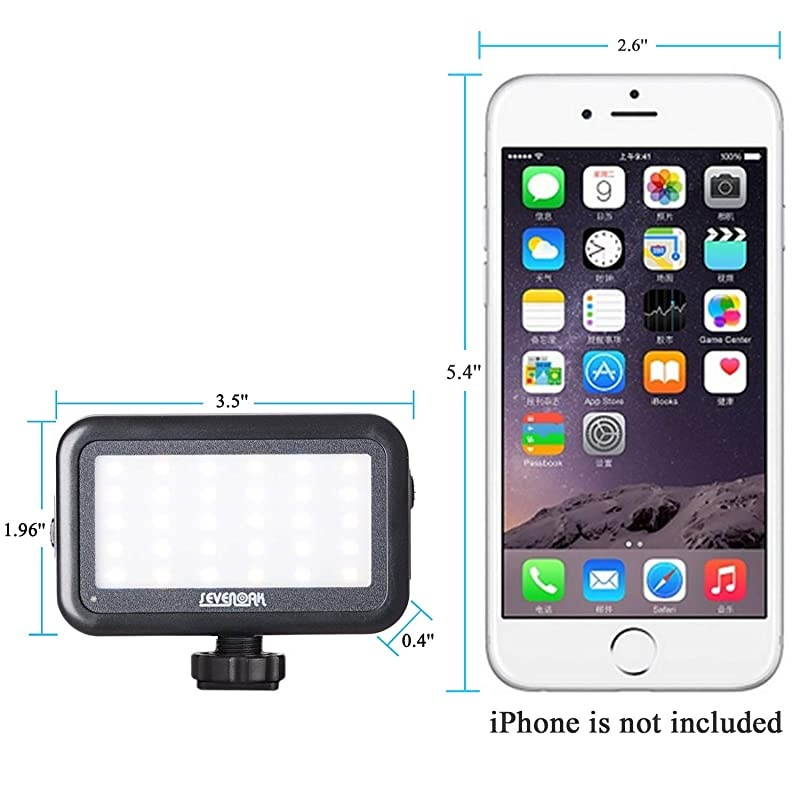 LED Video Light for iPhone Camera  SKPL30 30 LED Dimmable Light Brightness Adjusting USB Charger for DSLR Camera Camcorder GoPro Action iOS Android Smartphones Party Wedding Live Stream