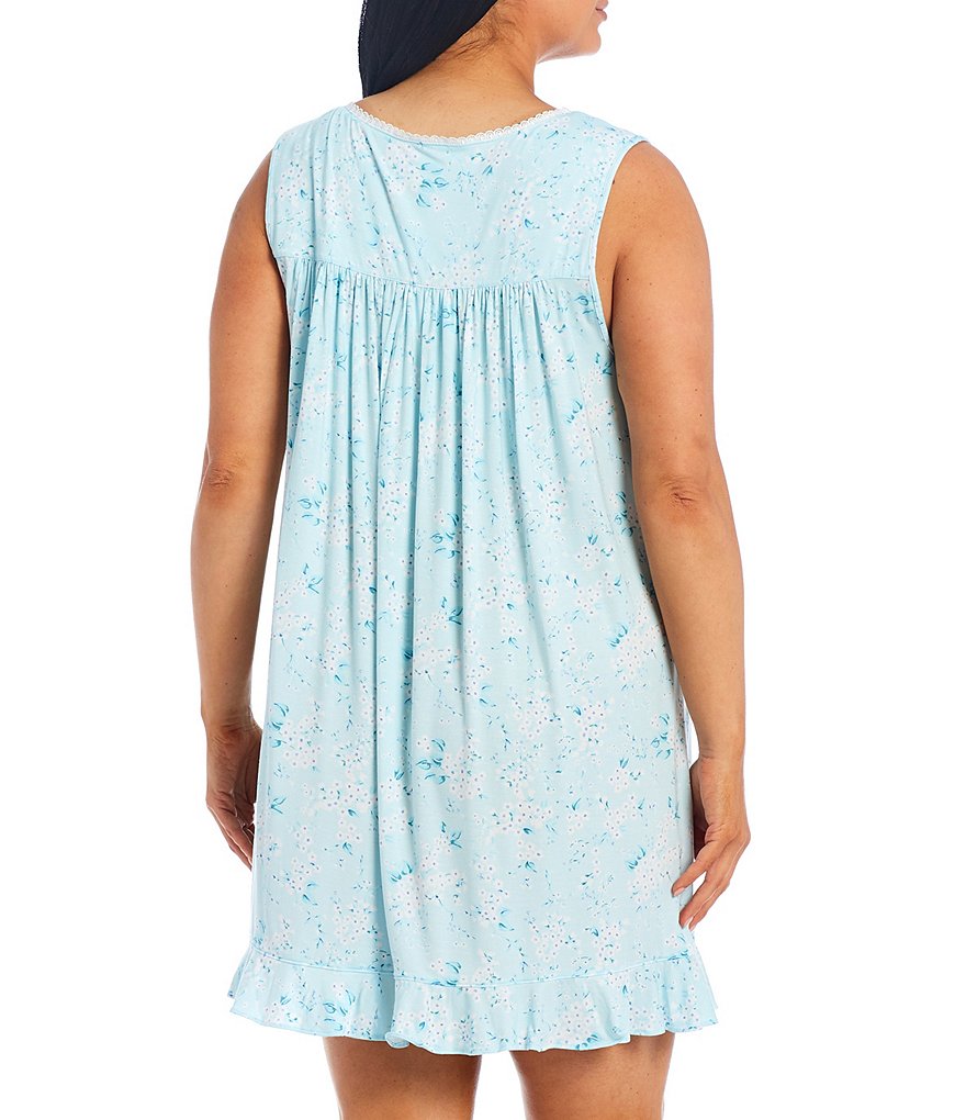 Eileen West Plus Floral Print Short Knit Nightgown
