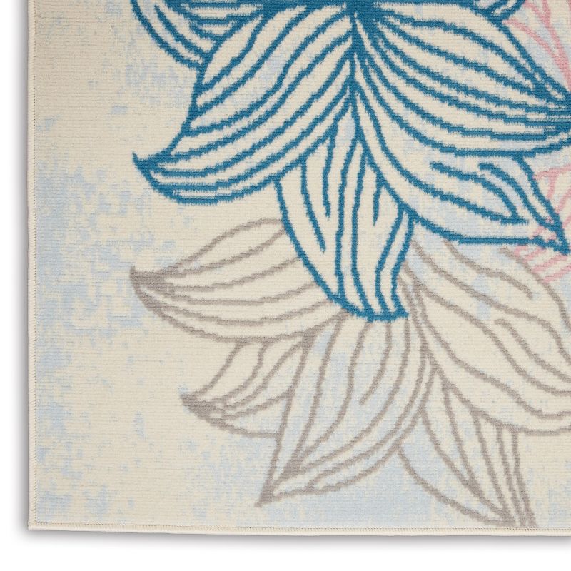 6'x9' Rectangle Loomed Floral Area Rug Off-White - Nourison