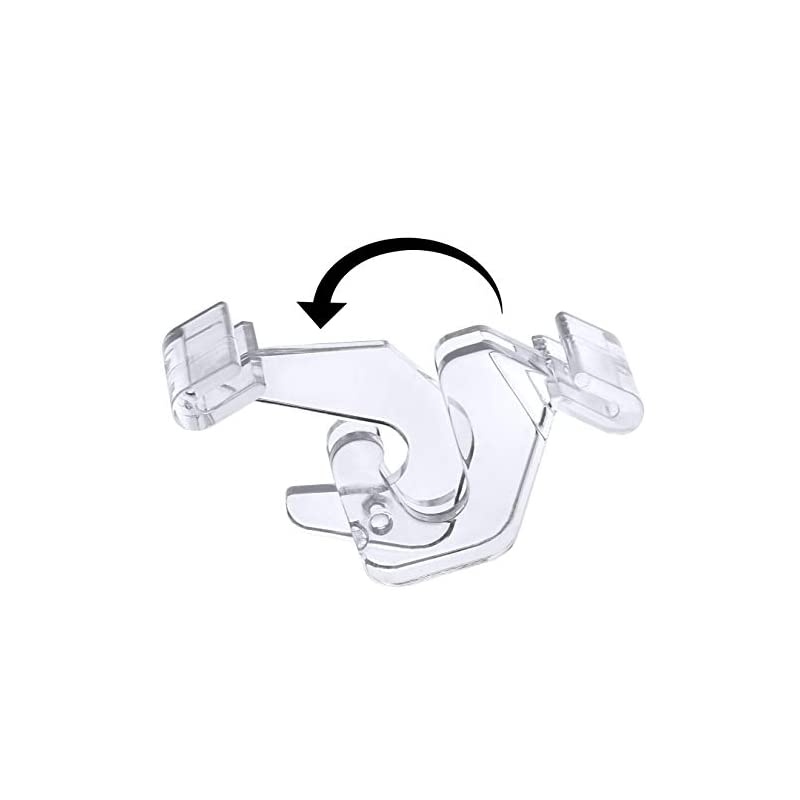 of 100 - Crystal Clear Hinged Polycarbonate Ceiling Hooks for Drop-Ceiling T-Bars, Holds up to 15 lbs. 1"W x 1 .5"H
