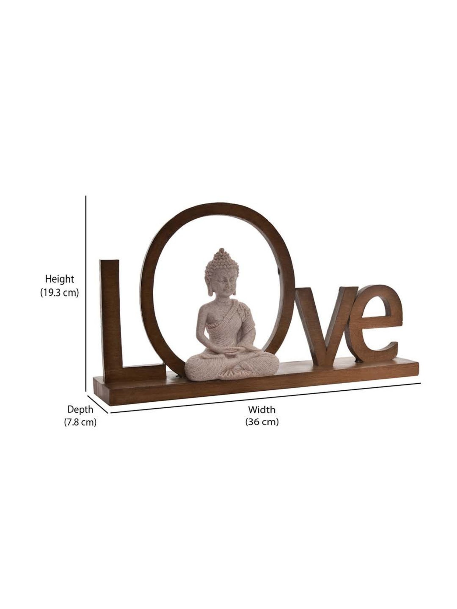 @home Tan & Beige Resin Buddha Love Showpiece