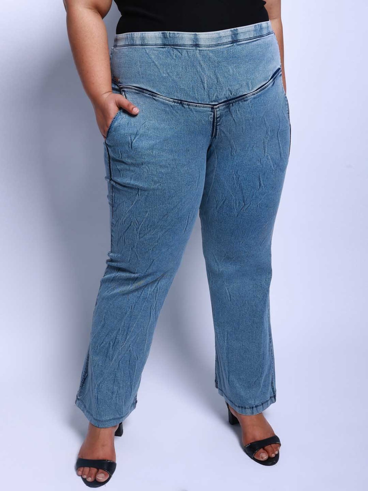 Amydus Blue Flared Fit High Rise Jeans