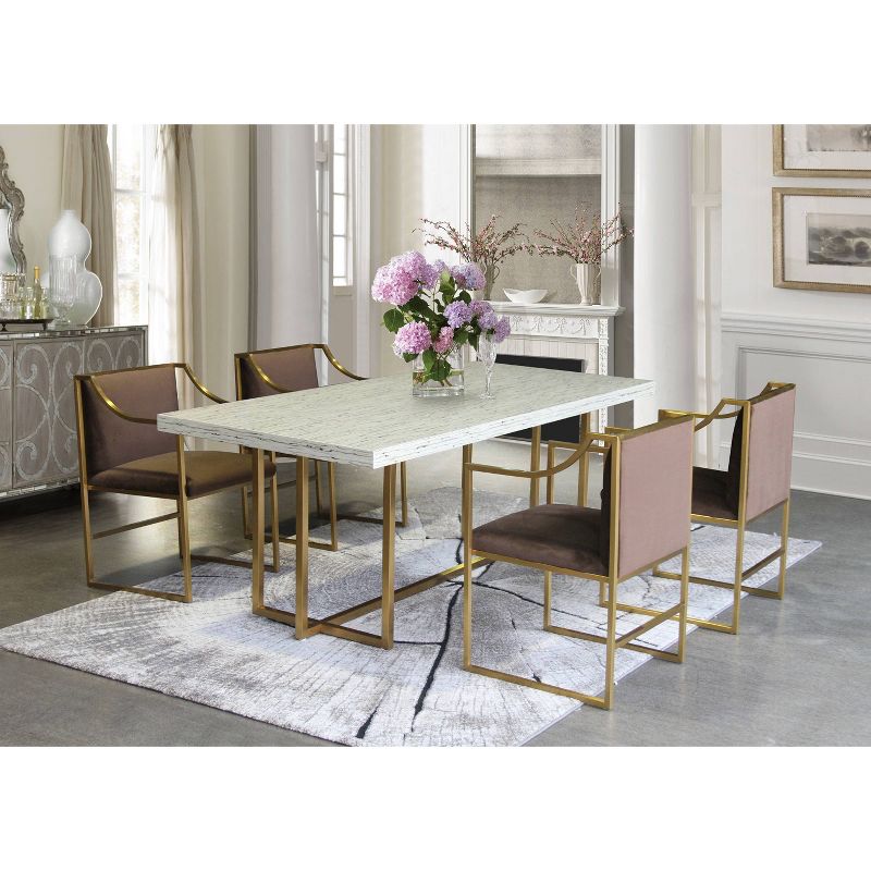 Horten Contemporary Dining Table Gold - Modern Home