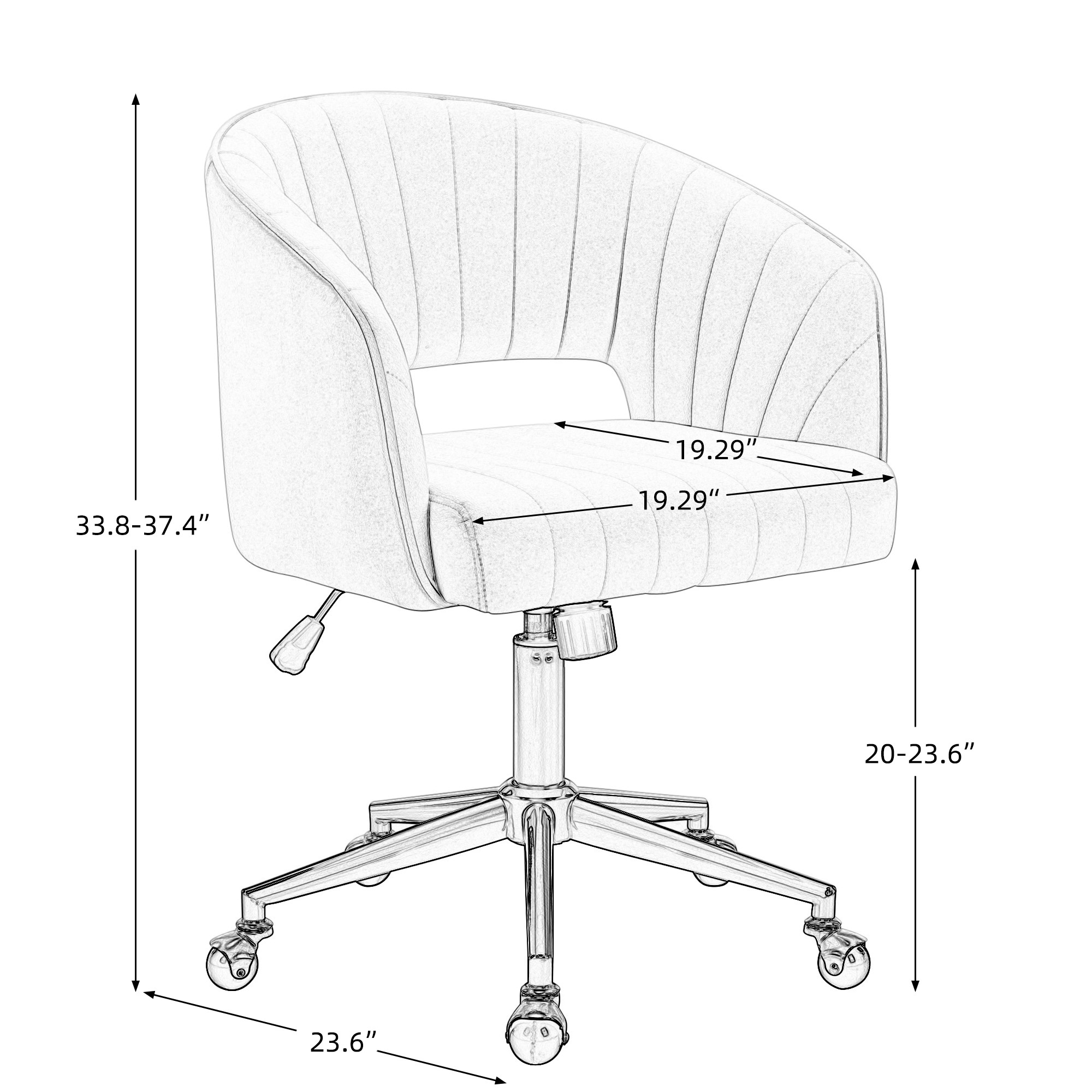 Task chair wheels, Upholstered Home Office Desk Modern Swivel Accent Chair