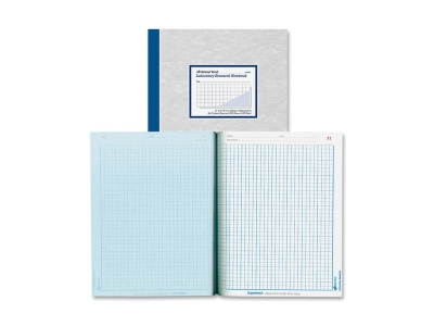 Rediform 43644 National Laboratory Research Notebook - 200 Sheets - Printed - Sewn - Both Side Ruling Surface - Letter 8.50" x 11" - Blue Paper - Gray Cover - Pressboard Cover - 1Each