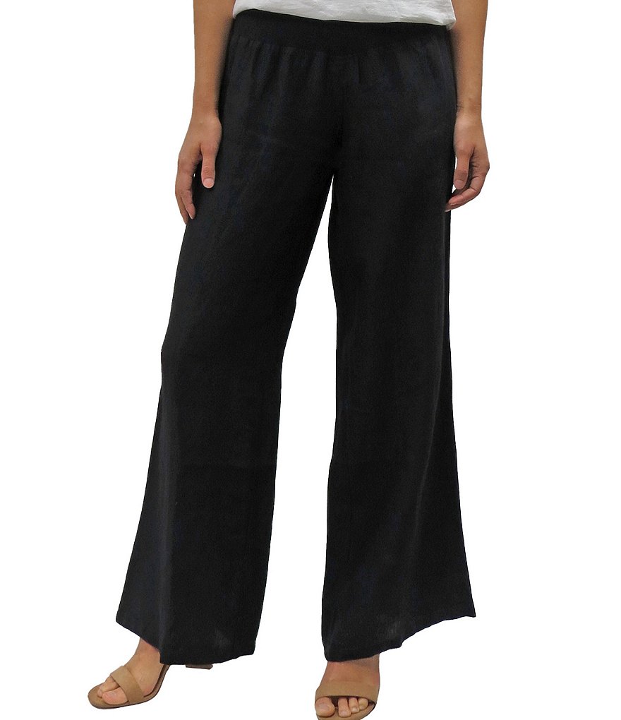 Karyn Seo Brysa Wide-Leg Pull-On Linen Pants