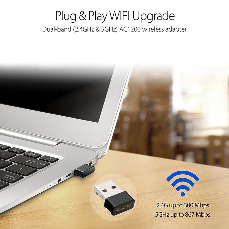 1 pcs 2.4G & 5G Dual Bands Network Card Mini Wifi USB Adapter Receiver 1200 Mbps For Window Mac os Linux with CD Network Card