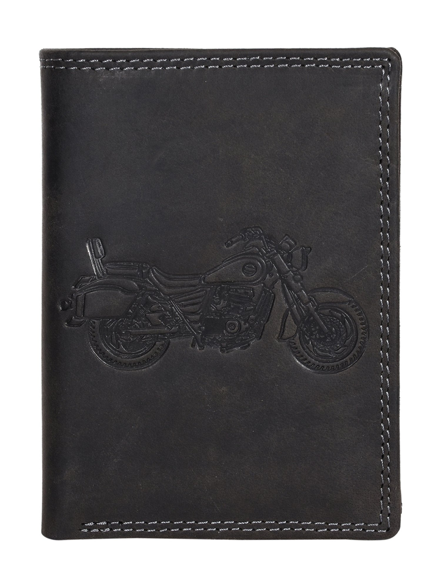 SASSORA Black ARLO Textured Small Leather Bi-Fold Wallet