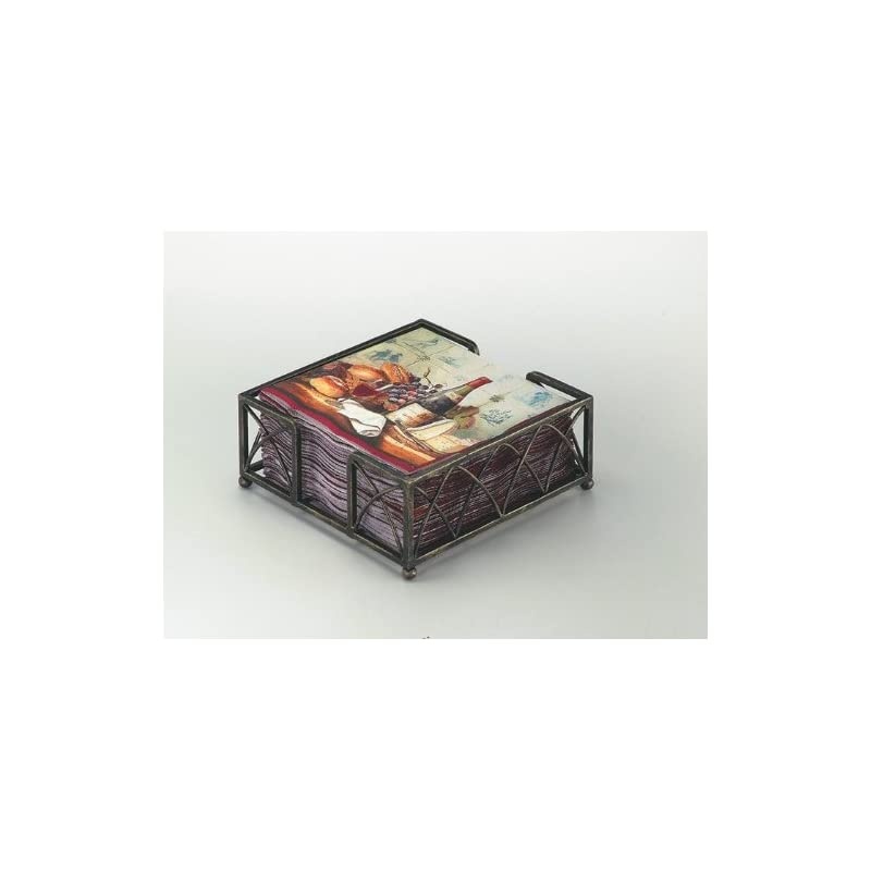 Arch Design Guest Towel Napkin Holder Caddy, 9 x 5.25-Inches, Antique Brass