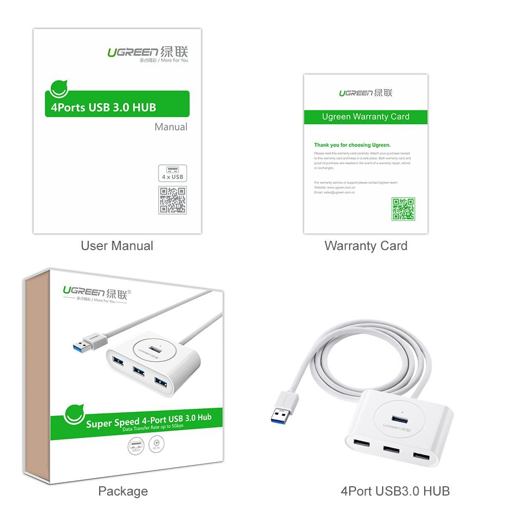 USB 3.0 4 Port Bus-powered Hub with 1m Shielded Cable for iMac, MacBook Pro Air, Raspberry Pi, PCs and Laptops no driver Black