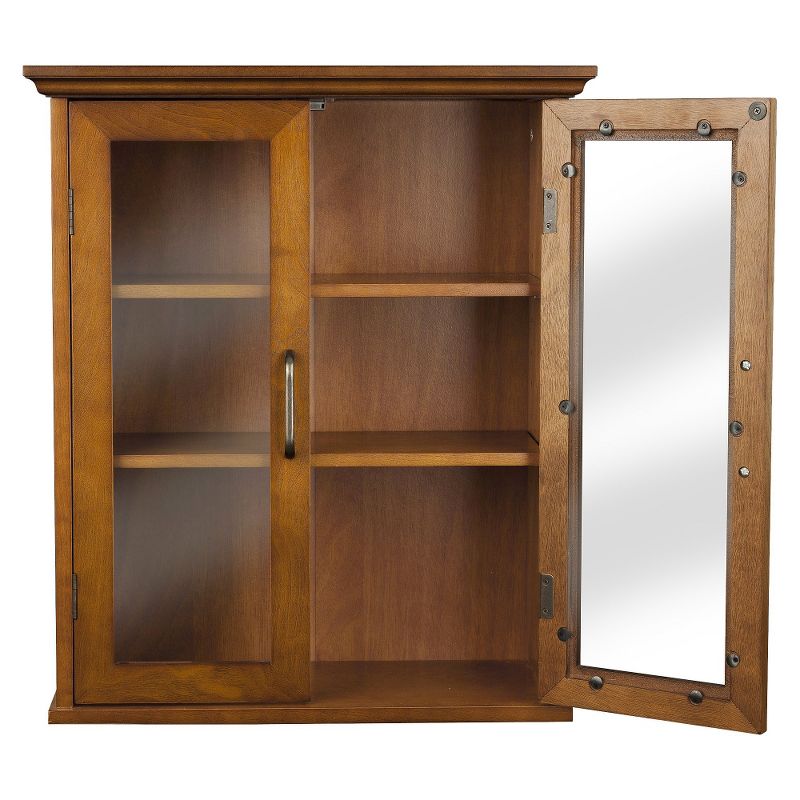 Avery Wall Cabinet Oil Oak Brown - Elegant Home Fashions