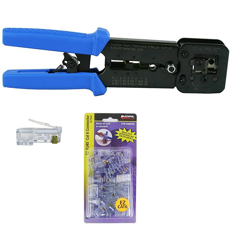 100054 EZ-RJPRO HD Crimp Tool, EZ-RJ45 Series Cat6+ 50 Connectors