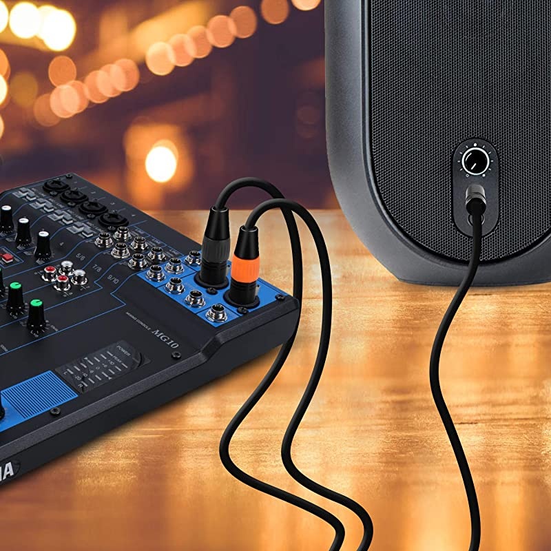 Dual XLR to 1/4 Splitter Cable, 2 XLR Female to 6.35mm TRS Stereo Audio Microphone Converter, Unbalanced Quarter inch Adapter Y Cord 6 FT/1.8m