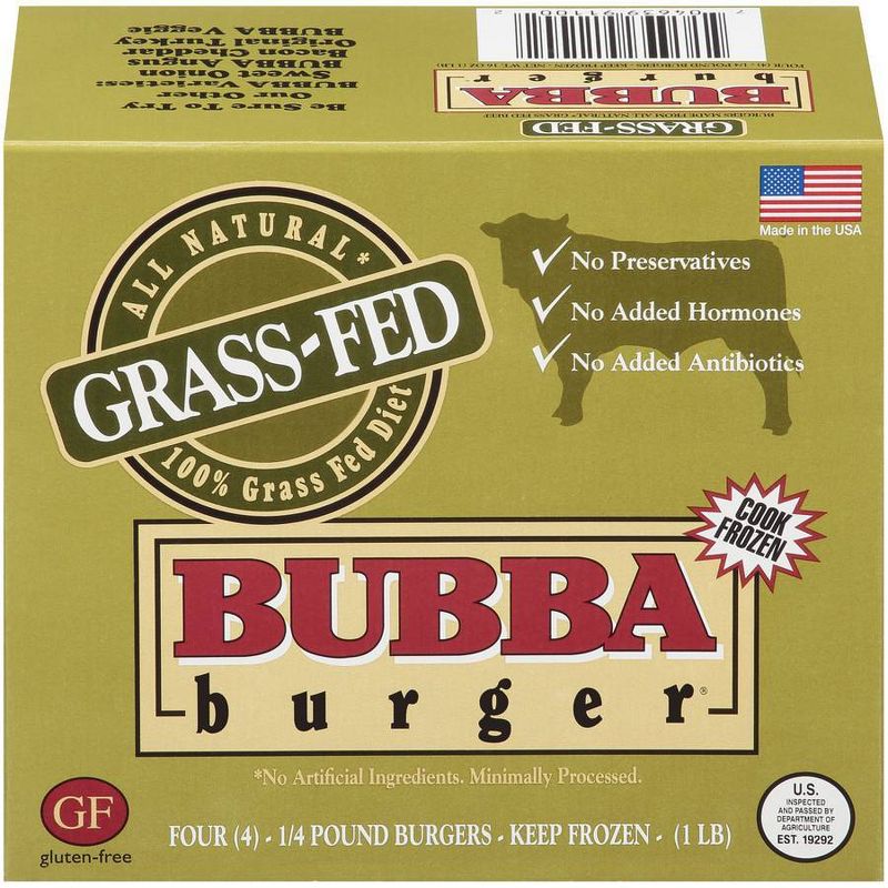 Bubba Burger Grassfed Beef Burgers - Frozen - 4oz