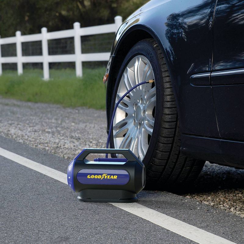 Goodyear Dual Flow 6min Flat to Full Tire Inflator and Air Compressor with Digital Display