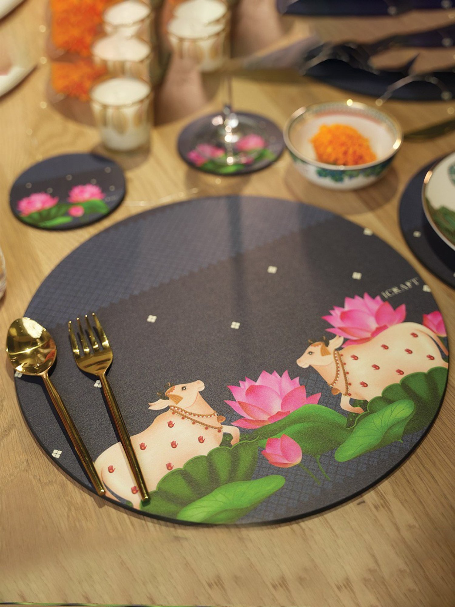 ICraft Multicolour MDF Board Neel Tablemats - Set Of 6