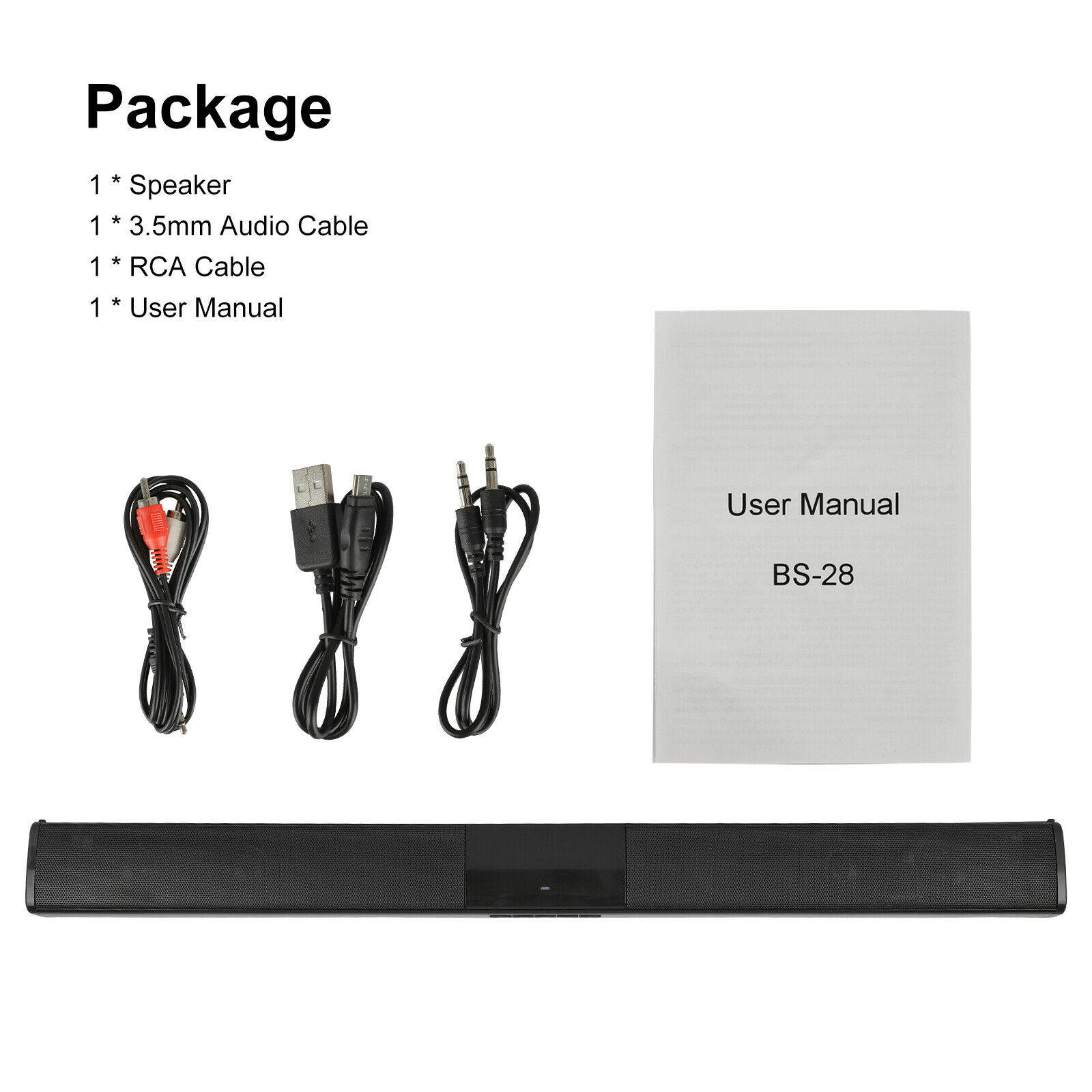 Bluetooth Sound Bar Speaker 3D Mic Stereo System TV Home Theater LG Samsung Sony