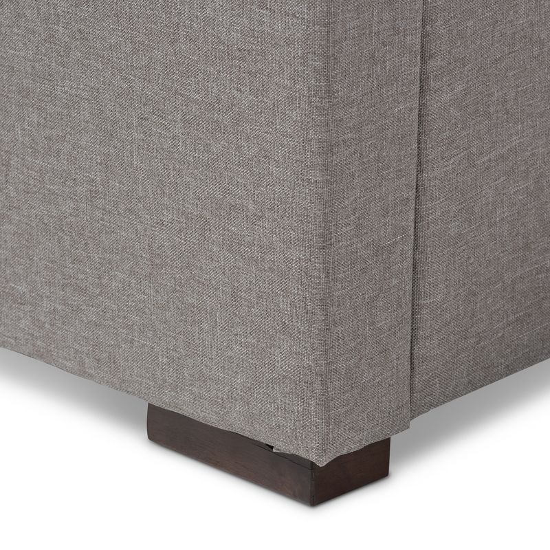 Penelope Modern and Contemporary Fabric Upholstered Gas - Lift Platform Bed - Queen - Light Gray - Baxton Studio