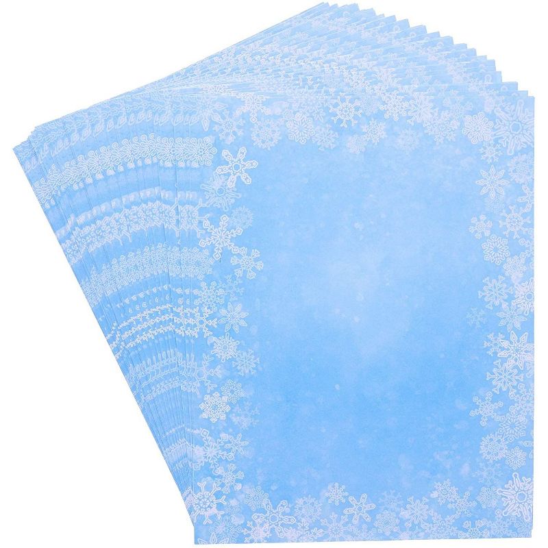 Sustainable Greetings 96-Pack Merry Christmas Snowflakes Stationery Letterhead Paper (8.5 x 11 In)